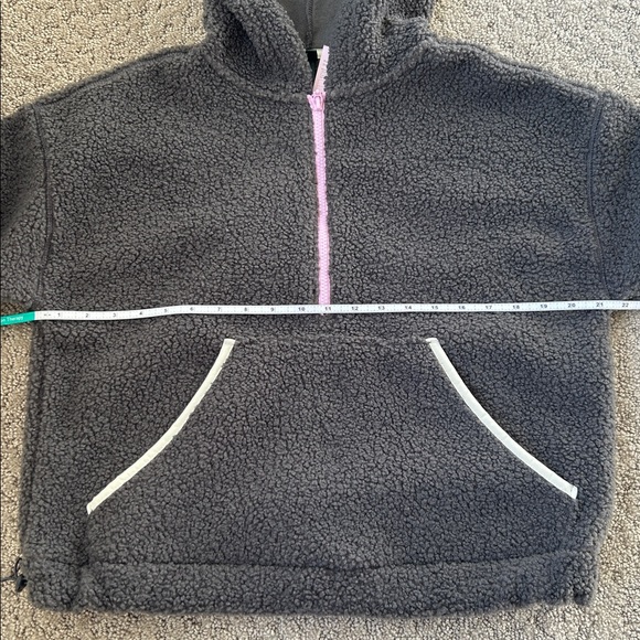 Wild Fable Sherpa Anorak Quarter Zip Pullover Hoodie Cozy Cabin Top Gray XS NWT - Picture 4 of 11